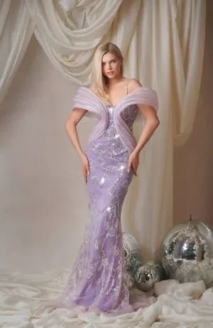 Violet dress Maqueen couture evening dress