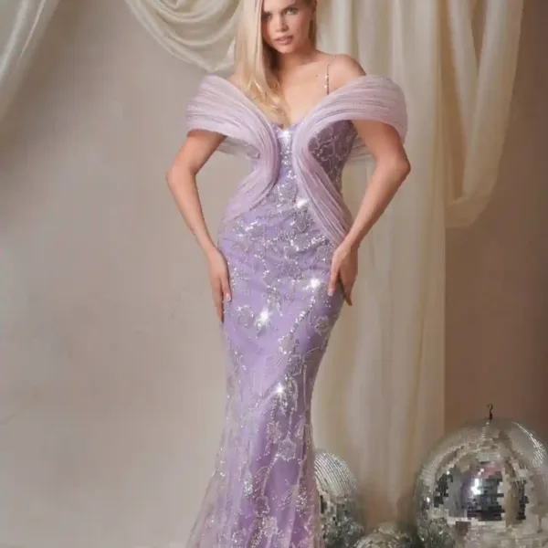 Violet dress Maqueen couture evening dress